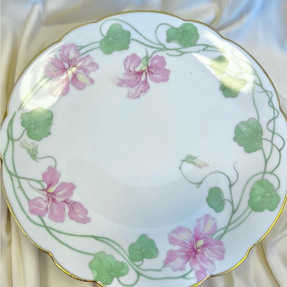 Antique L. Bernardaud & Co Limoges French White and Pink Floral Plates - Picture 11 of 13